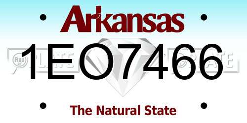 1EO7466 Arkansas License Plate