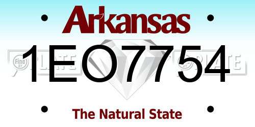 1EO7754 Arkansas License Plate