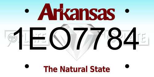 1EO7784 Arkansas License Plate