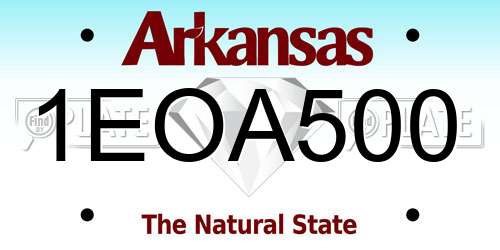 1EOA500 Arkansas License Plate