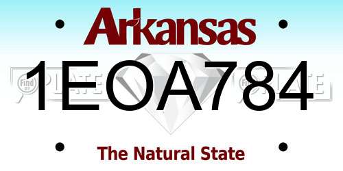 1EOA784 Arkansas License Plate