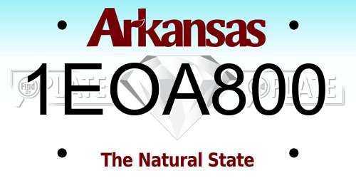 1EOA800 Arkansas License Plate