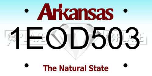 1EOD503 Arkansas License Plate