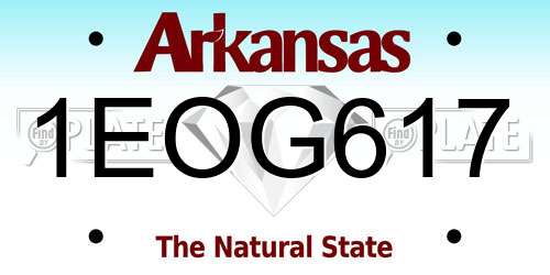 1EOG617 Arkansas License Plate