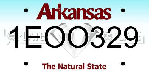 1EOO329 Arkansas License Plate