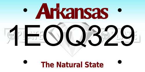 1EOQ329 Arkansas License Plate