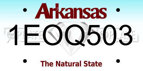 1EOQ503 Arkansas License Plate