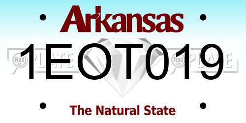 1EOT019 Arkansas License Plate