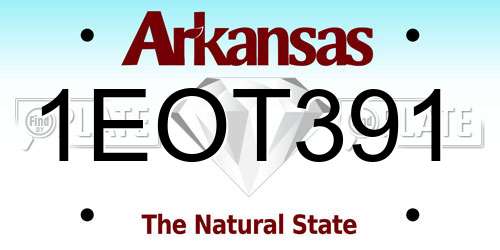 1EOT391 Arkansas License Plate