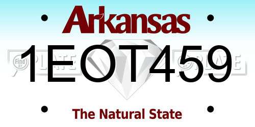1EOT459 Arkansas License Plate