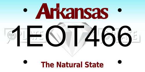 1EOT466 Arkansas License Plate