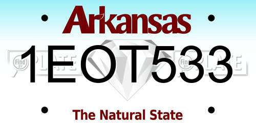 1EOT533 Arkansas License Plate
