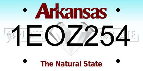 1EOZ254 Arkansas License Plate