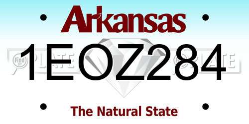 1EOZ284 Arkansas License Plate