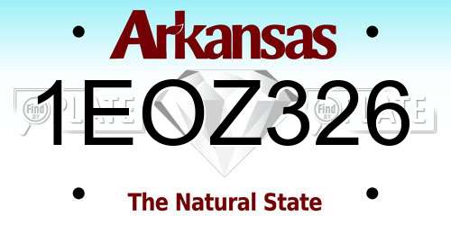 1EOZ326 Arkansas License Plate