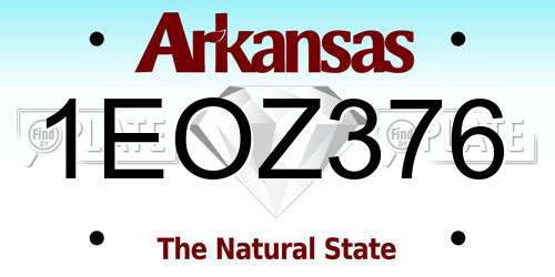 1EOZ376 Arkansas License Plate