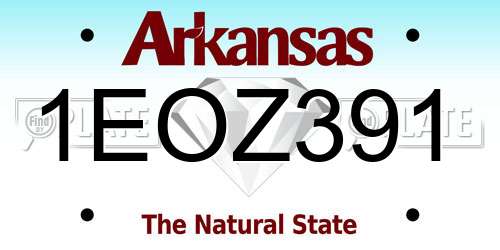 1EOZ391 Arkansas License Plate