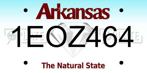 1EOZ464 Arkansas License Plate