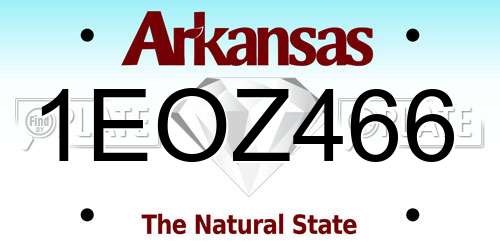 1EOZ466 Arkansas License Plate