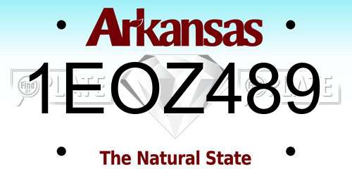 1EOZ489 Arkansas License Plate