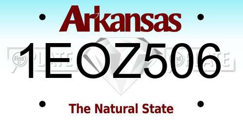 1EOZ506 Arkansas License Plate