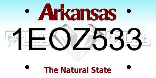 1EOZ533 Arkansas License Plate