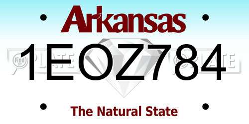1EOZ784 Arkansas License Plate