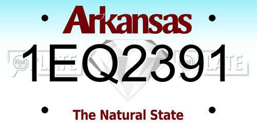 1EQ2391 Arkansas License Plate