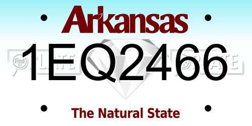 1EQ2466 Arkansas License Plate
