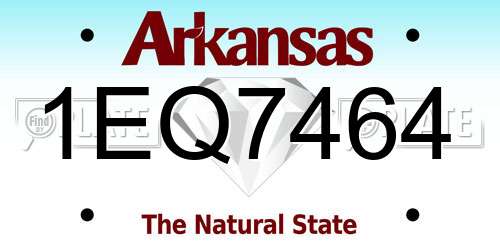 1EQ7464 Arkansas License Plate