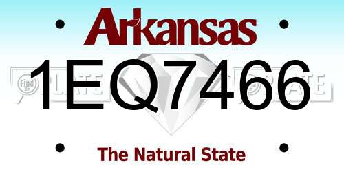 1EQ7466 Arkansas License Plate