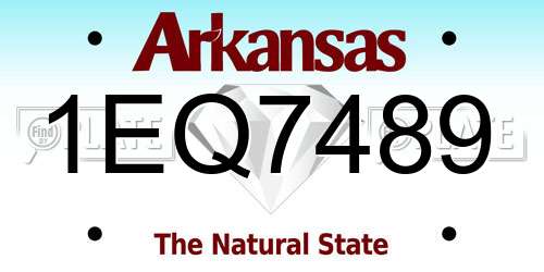 1EQ7489 Arkansas License Plate
