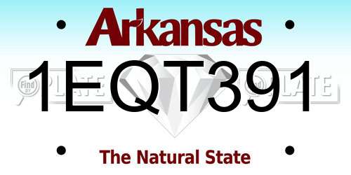 1EQT391 Arkansas License Plate