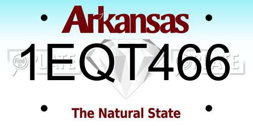 1EQT466 Arkansas License Plate
