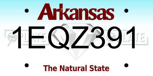 1EQZ391 Arkansas License Plate