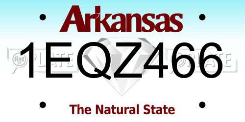 1EQZ466 Arkansas License Plate