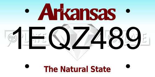 1EQZ489 Arkansas License Plate