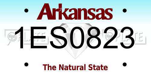 1ES0823 Arkansas License Plate