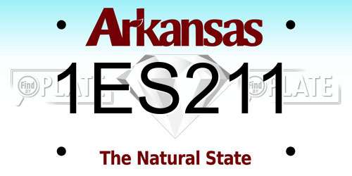 1ES211 Arkansas License Plate
