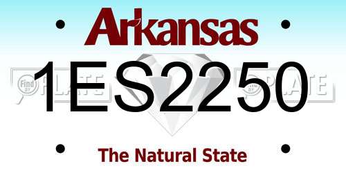 1ES2250 Arkansas License Plate