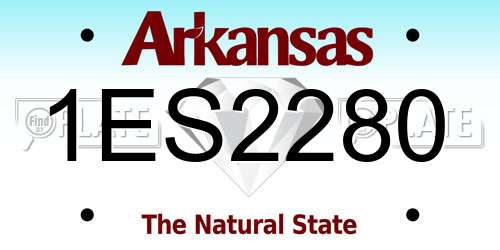 1ES2280 Arkansas License Plate