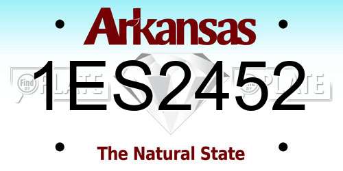 1ES2452 Arkansas License Plate