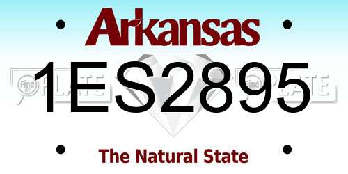 1ES2895 Arkansas License Plate