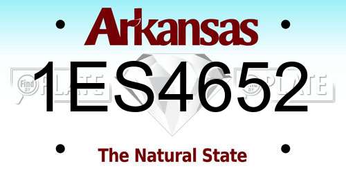 1ES4652 Arkansas License Plate