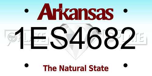 1ES4682 Arkansas License Plate