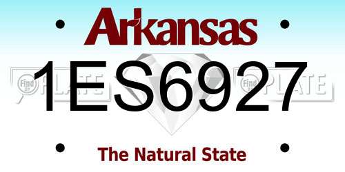 1ES6927 Arkansas License Plate