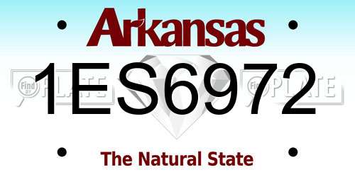 1ES6972 Arkansas License Plate