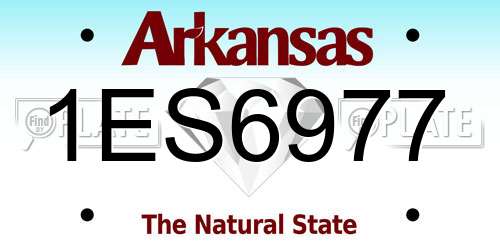 1ES6977 Arkansas License Plate