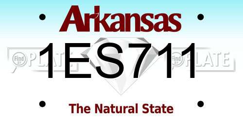 1ES711 Arkansas License Plate