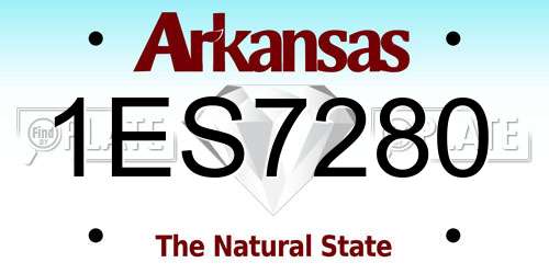 1ES7280 Arkansas License Plate